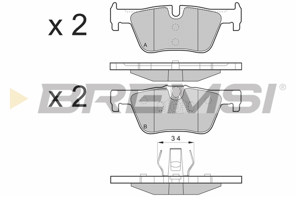 Set placute frana,frana disc BP3494 BREMSI