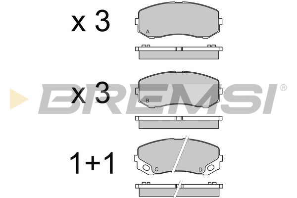 Set placute frana,frana disc BP3551 BREMSI