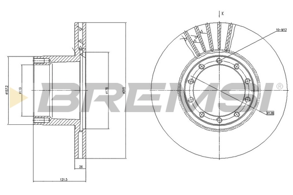 Disc frana CD5101V BREMSI