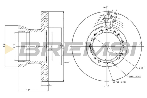 Disc frana CD5256V BREMSI