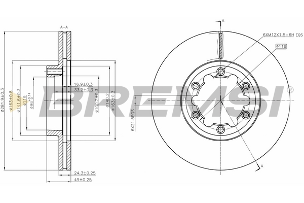 Disc frana CD5262V BREMSI