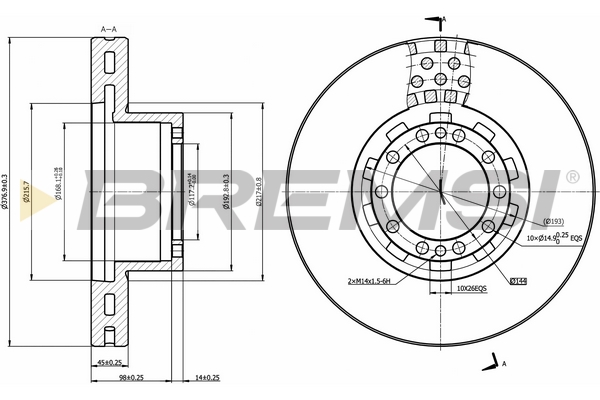 Disc frana CD5283V BREMSI