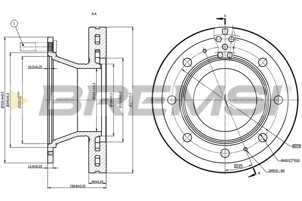 Disc frana CD5308V BREMSI