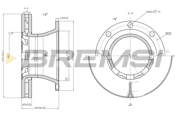 Disc frana CD5325V BREMSI