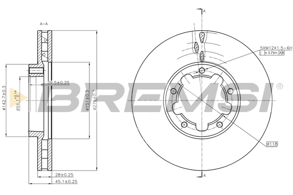 Disc frana CD5326V BREMSI