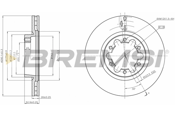 Disc frana CD5339V BREMSI
