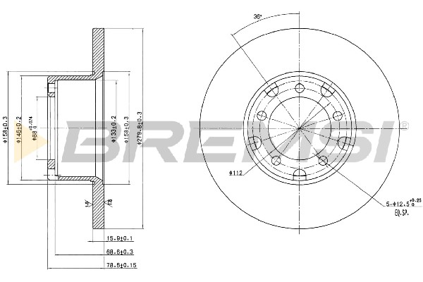 Disc frana CD6095S BREMSI