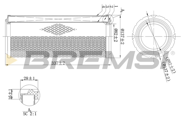 Filtru aer FA1996 BREMSI