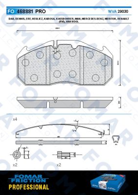 Set placute frana,frana disc FO 468881 FOMAR Friction