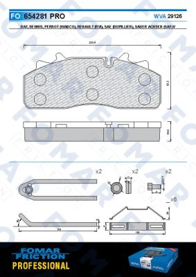 Set placute frana,frana disc FO 654281 FOMAR Friction