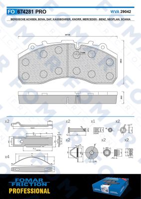 Set placute frana,frana disc FO 674281 FOMAR Friction