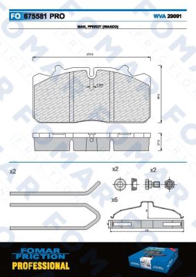 Set placute frana,frana disc FO 675581 FOMAR Friction