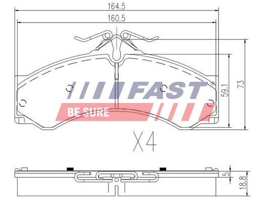 Set placute frana,frana disc FT29015 FAST
