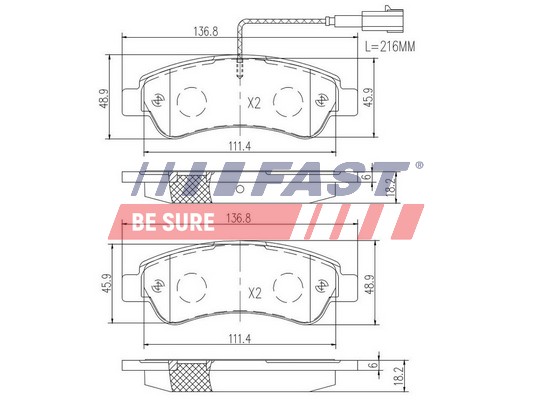 Set placute frana,frana disc FT29098 FAST
