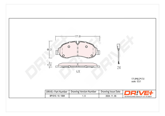 Set placute frana,frana disc DP1010.10.1084 Dr!ve+
