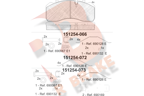 Set placute frana,frana disc RB1254 R BRAKE