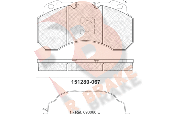 Set placute frana,frana disc RB1280 R BRAKE