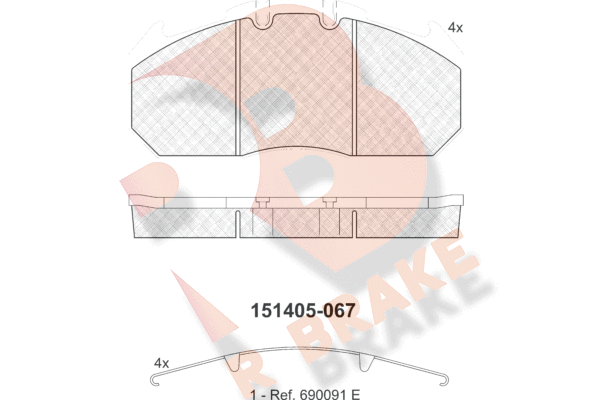 Set placute frana,frana disc RB1405 R BRAKE
