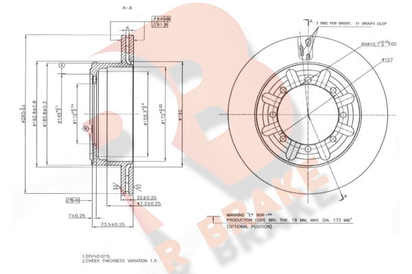 Disc frana 78RBD10017 R BRAKE