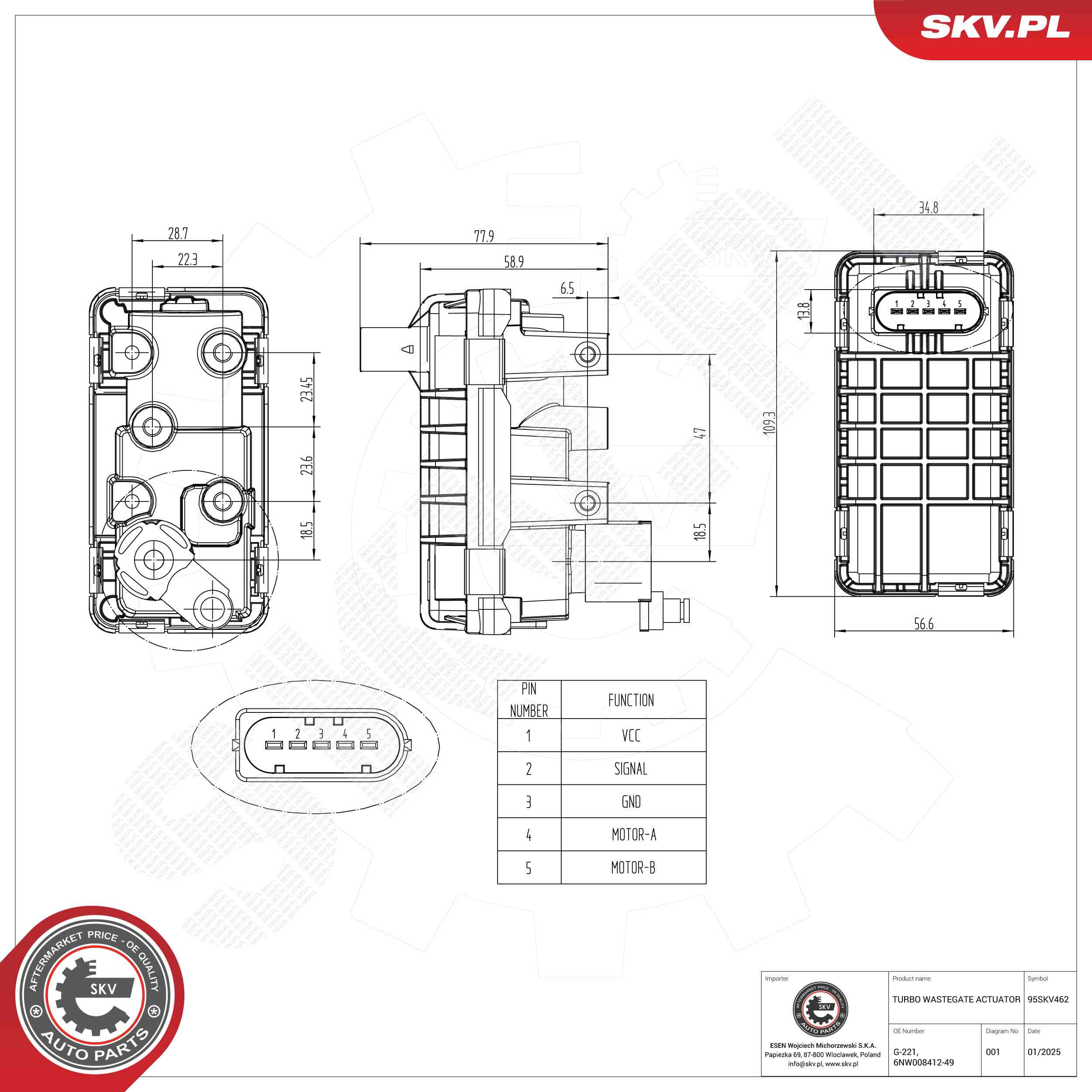 Supapa reglare presiune compresor 95SKV462 ESEN SKV