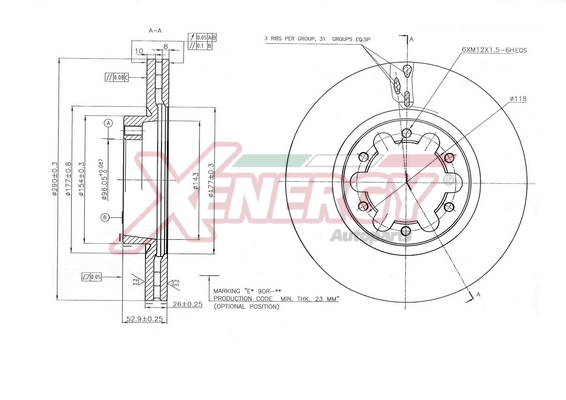 Disc frana X602798 AP XENERGY
