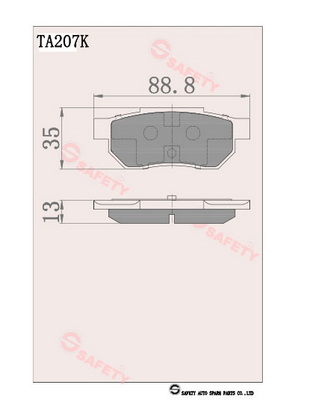 Set placute frana,frana disc TA207K SAFETY