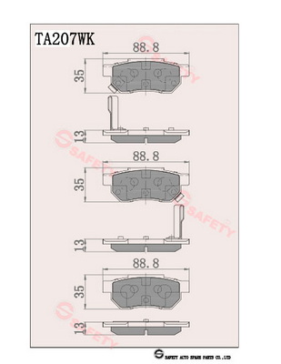 Set placute frana,frana disc TA207WK SAFETY