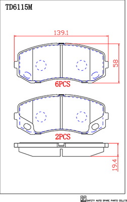 Set placute frana,frana disc TD6115M SAFETY