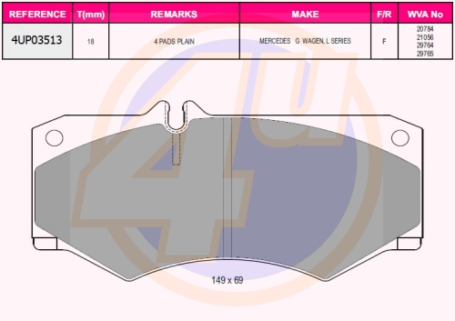 Set placute frana,frana disc 4UP03513 4u