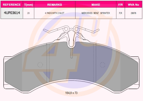 Set placute frana,frana disc 4UP03614 4u