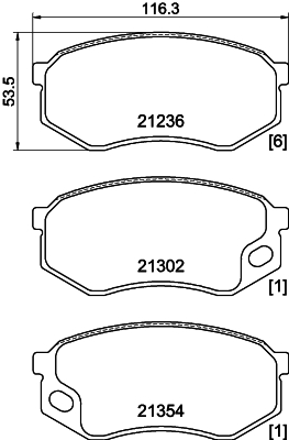 Set placute frana,frana disc NP3053SC NISSHINBO