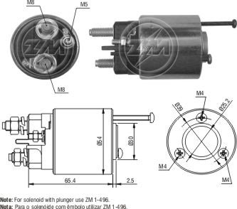 Solenoid, electromotor ZM 496 ZM
