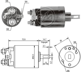 Solenoid, electromotor ZM 780 ZM