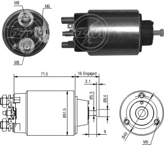 Solenoid, electromotor ZM 864 ZM