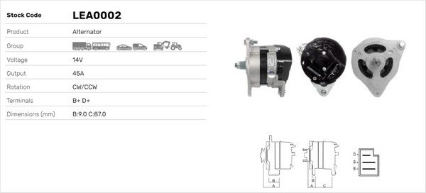Generator / Alternator LEA0002 LUSA