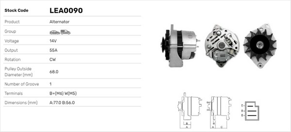 Generator / Alternator LEA0090 LUSA
