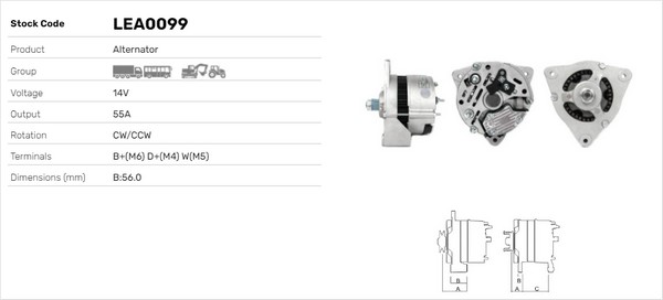 Generator / Alternator LEA0099 LUSA