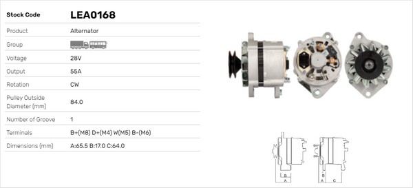 Generator / Alternator LEA0168 LUSA