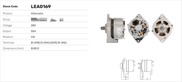 Generator / Alternator LEA0169 LUSA
