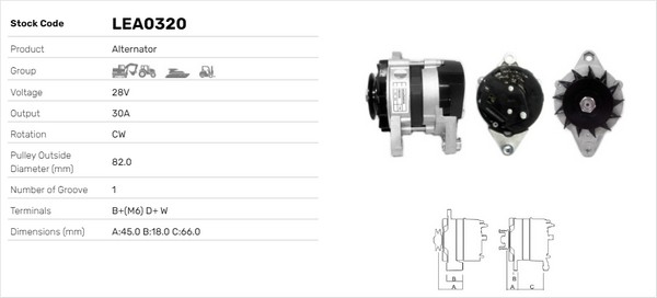 Generator / Alternator LEA0320 LUSA