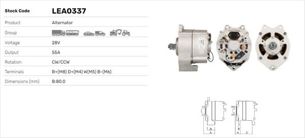 Generator / Alternator LEA0337 LUSA