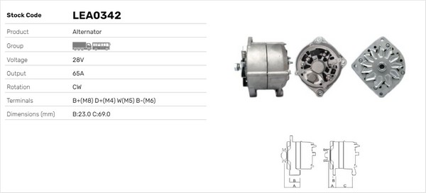 Generator / Alternator LEA0342 LUSA
