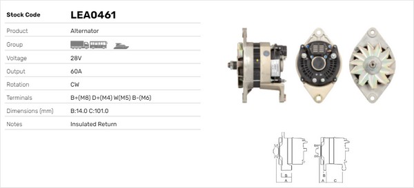 Generator / Alternator LEA0461 LUSA