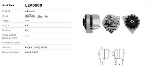 Generator / Alternator LEA0500 LUSA