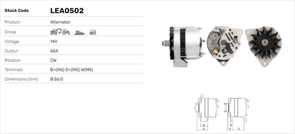 Generator / Alternator LEA0502 LUSA