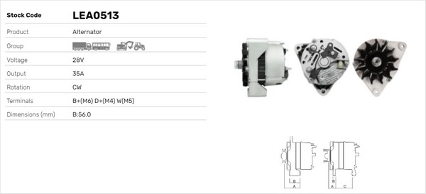 Generator / Alternator LEA0513 LUSA