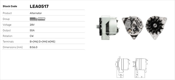 Generator / Alternator LEA0517 LUSA