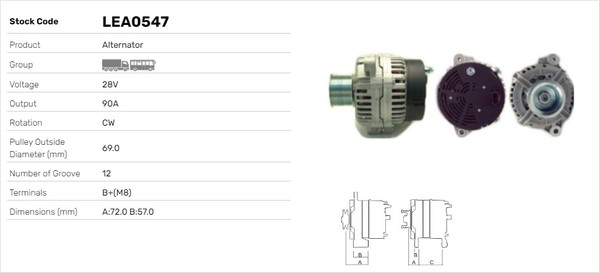 Generator / Alternator LEA0547 LUSA