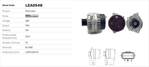 Generator / Alternator LEA0548 LUSA