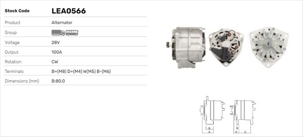 Generator / Alternator LEA0566 LUSA